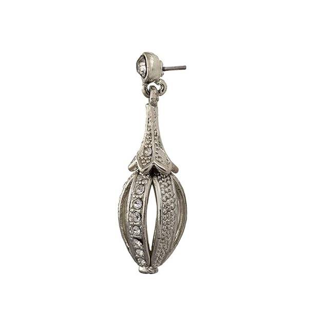 Estele Rhodium Plated Faberge Drop Earrings For Women : 498719ER