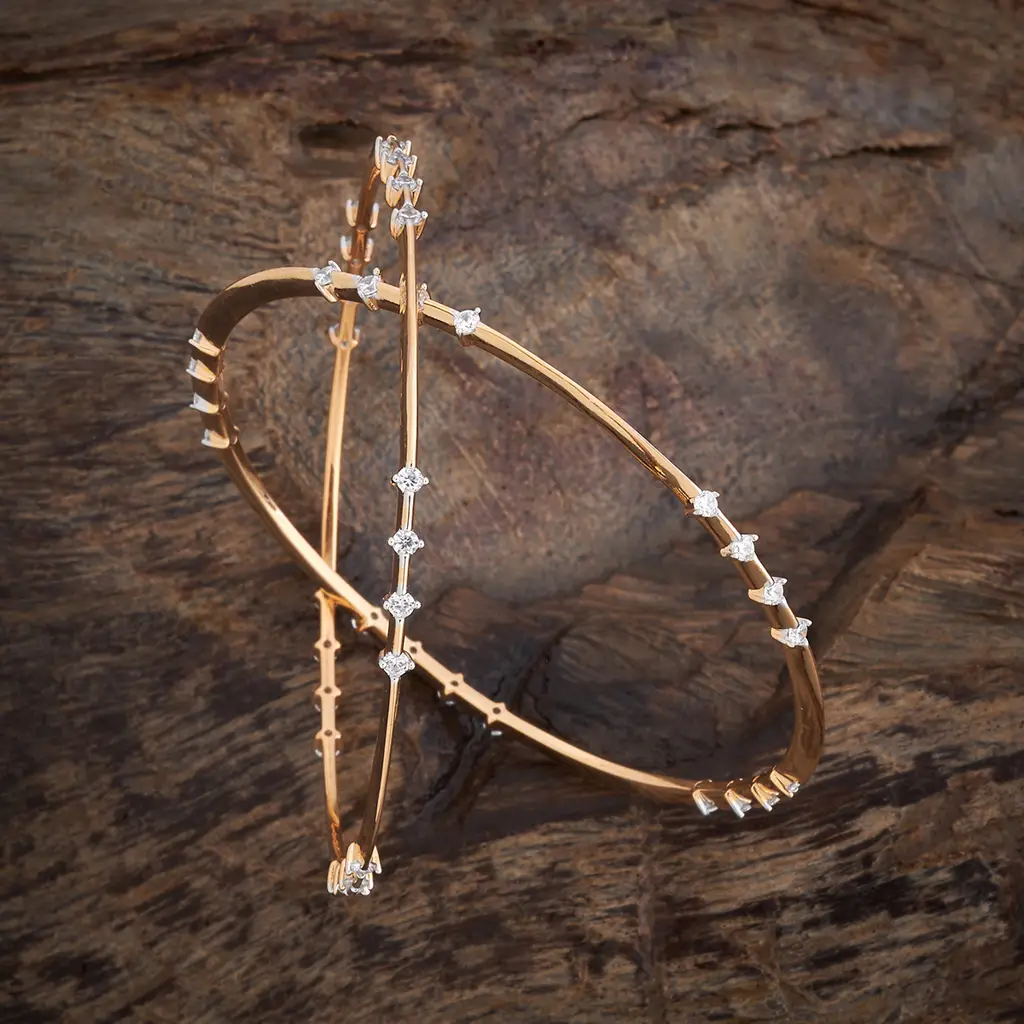 Kushal'S Fashion Jewellery  Rhodium-Plated Party Zircon Bangle-179963