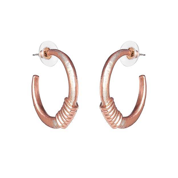 Rosegold Plated Versatile And Timeless Sophisticated Half Hoop Earrings For Girls : 206702-RGER