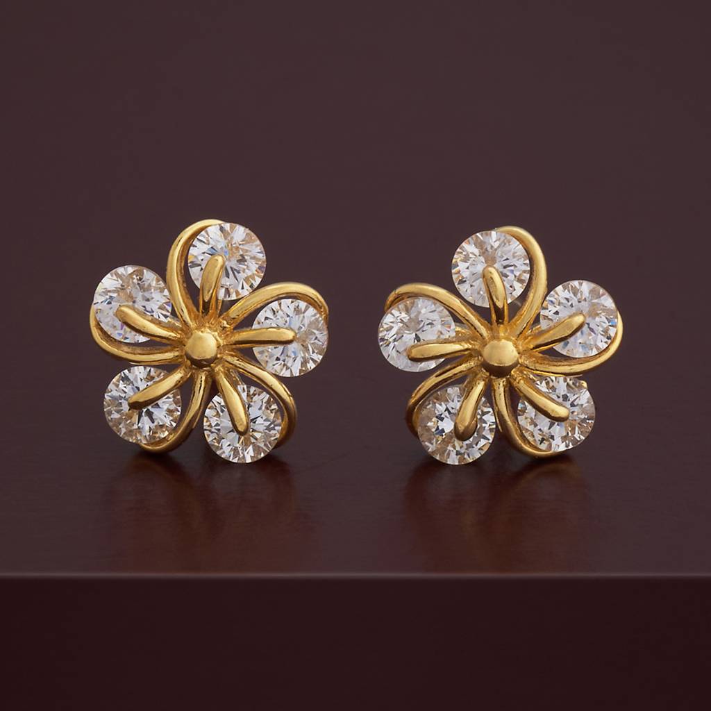 Kushal'S Fashion Jewellery Plated Zircon 92.5 Sterling Silver Studs-183116 : 437237