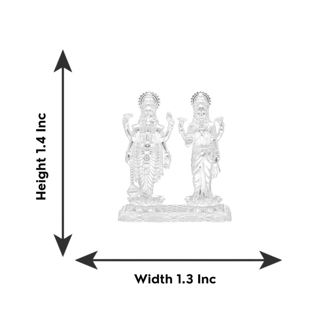80% Purity-22 Grams Lord Vishnu & Maa Lakshmi Murti : JPAUG-25-100