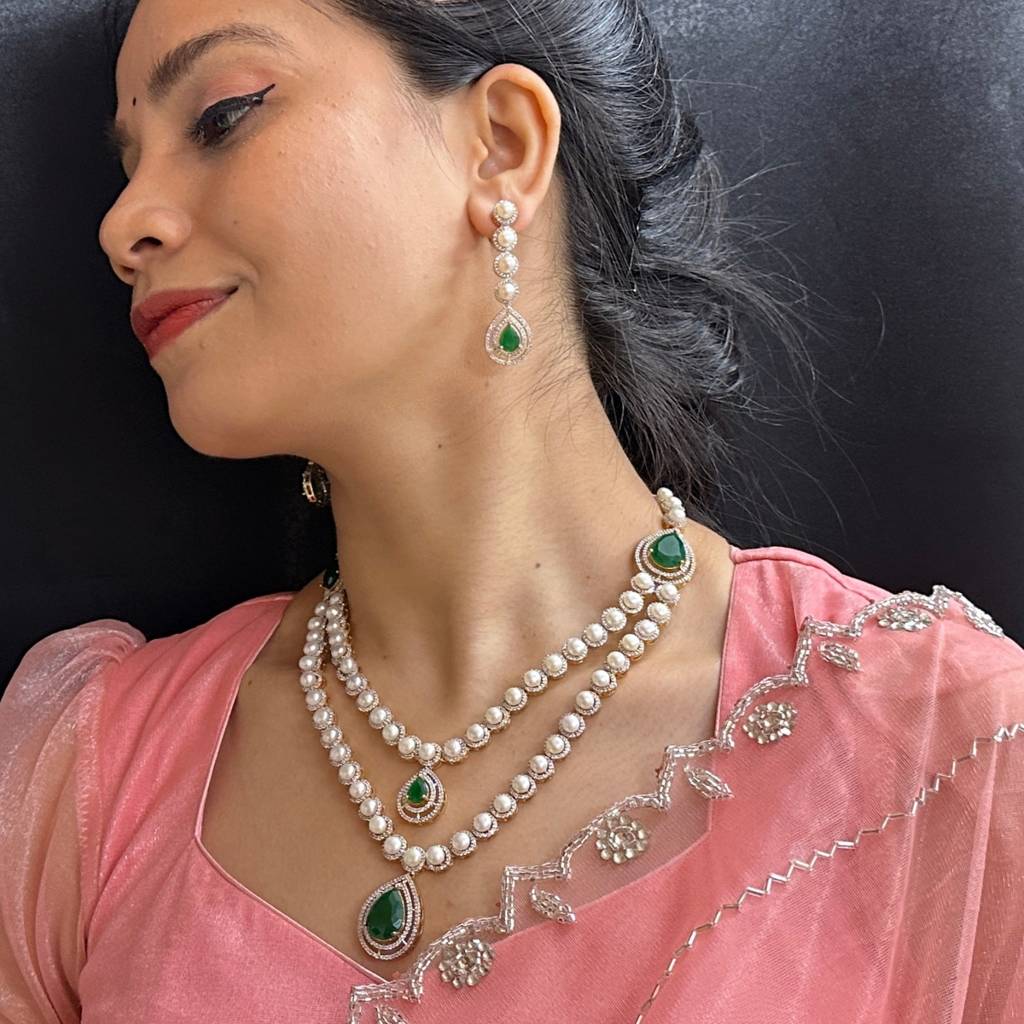 Queenmare Elegance Pearl Necklace Set : JPJUN-25-010