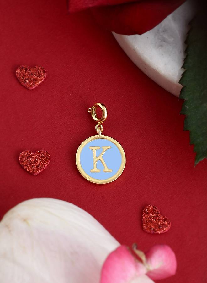 Valentine'S Day Collection Alphabet Blue Enamel Charm : 8905124491586