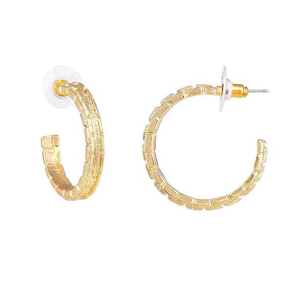 Gold Plated Timeless Glamor Lightweight Half Hoop Earrings-Suitable For Girls : 206710-2NIGER