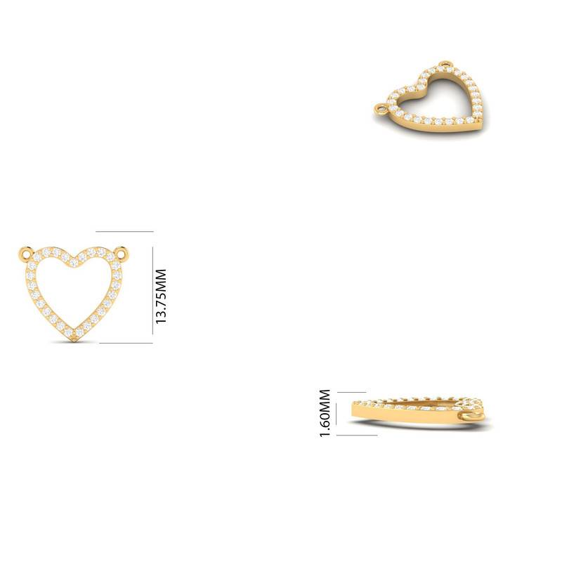 Moissanite Open Heart Necklace : TGDP-286-Y