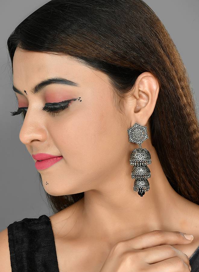 Nrityotsava Falguni 3 Layers Jhumka Earrings : 8905124511376