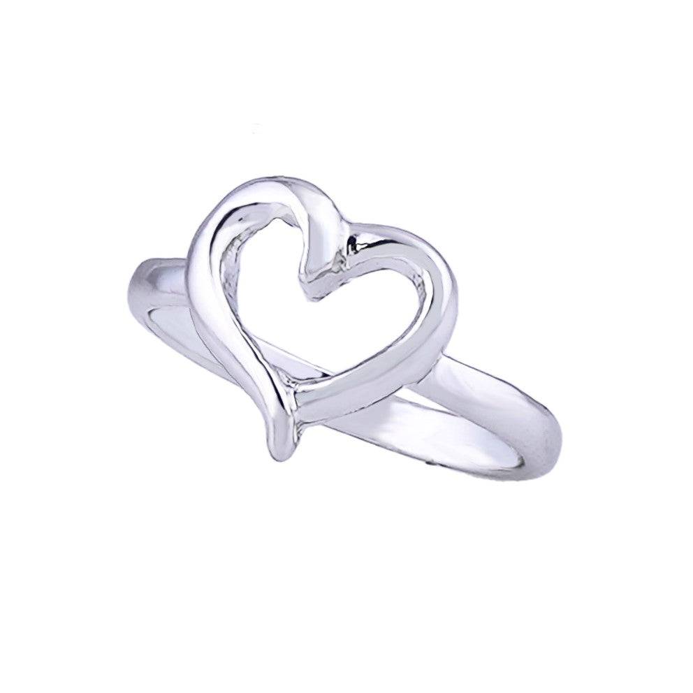 Estele Rhodium Plated Heart Shaped Finger Ring For Women : 130-IRRING