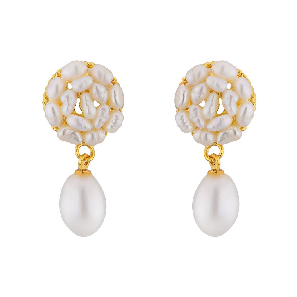 Sri Jagdamba Pearls Aura Drop Pearl Earrings : JPDEC-15-41