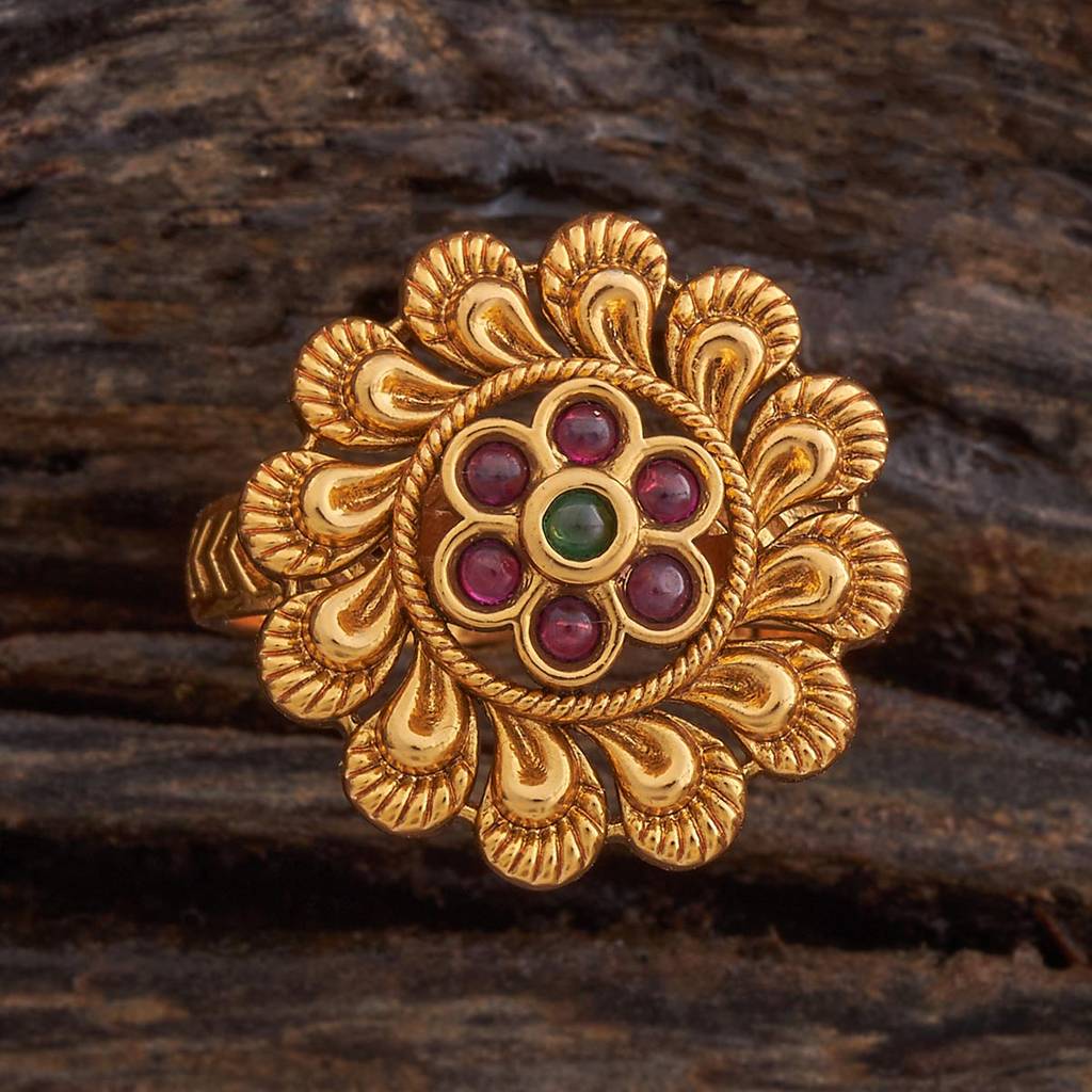 Kushal'S Fashion Jewellery Gold Plated Antique Finger Ring-178642 : 427717
