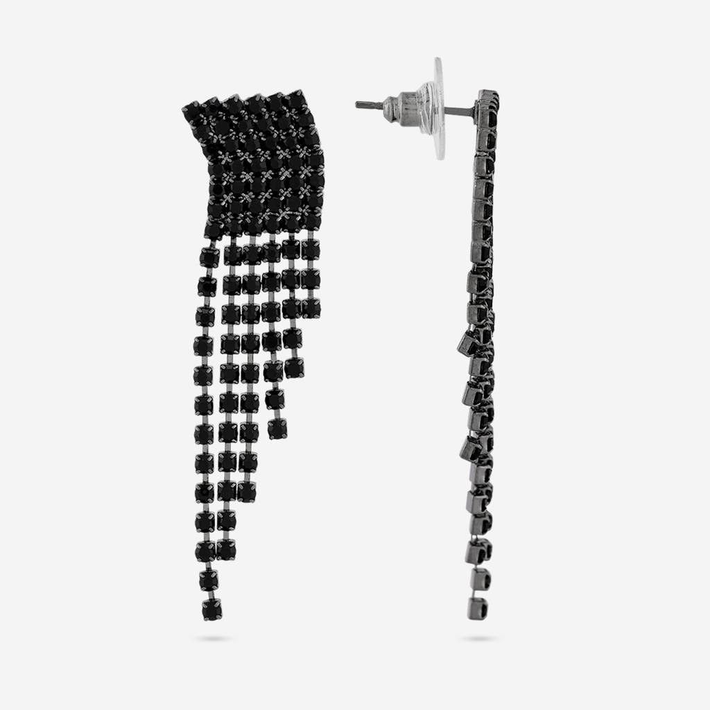 Kushal'S Fashion Jewellery Black Party Trendy Zircon Drop Earrings -456233 : 456233