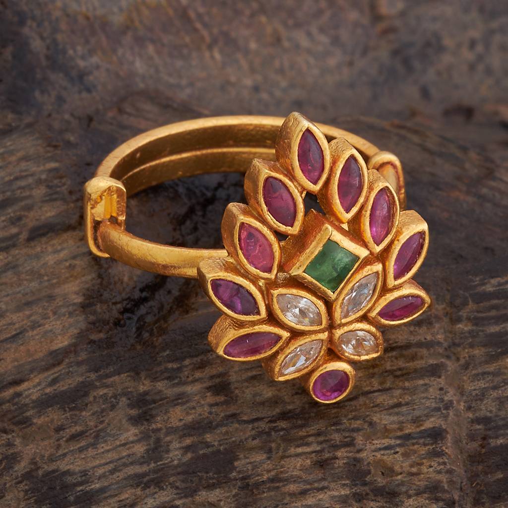 Kushal'S Fashion Jewellery Gold Plated Artificial Stones Studded Finger Ring-178157 : 426734
