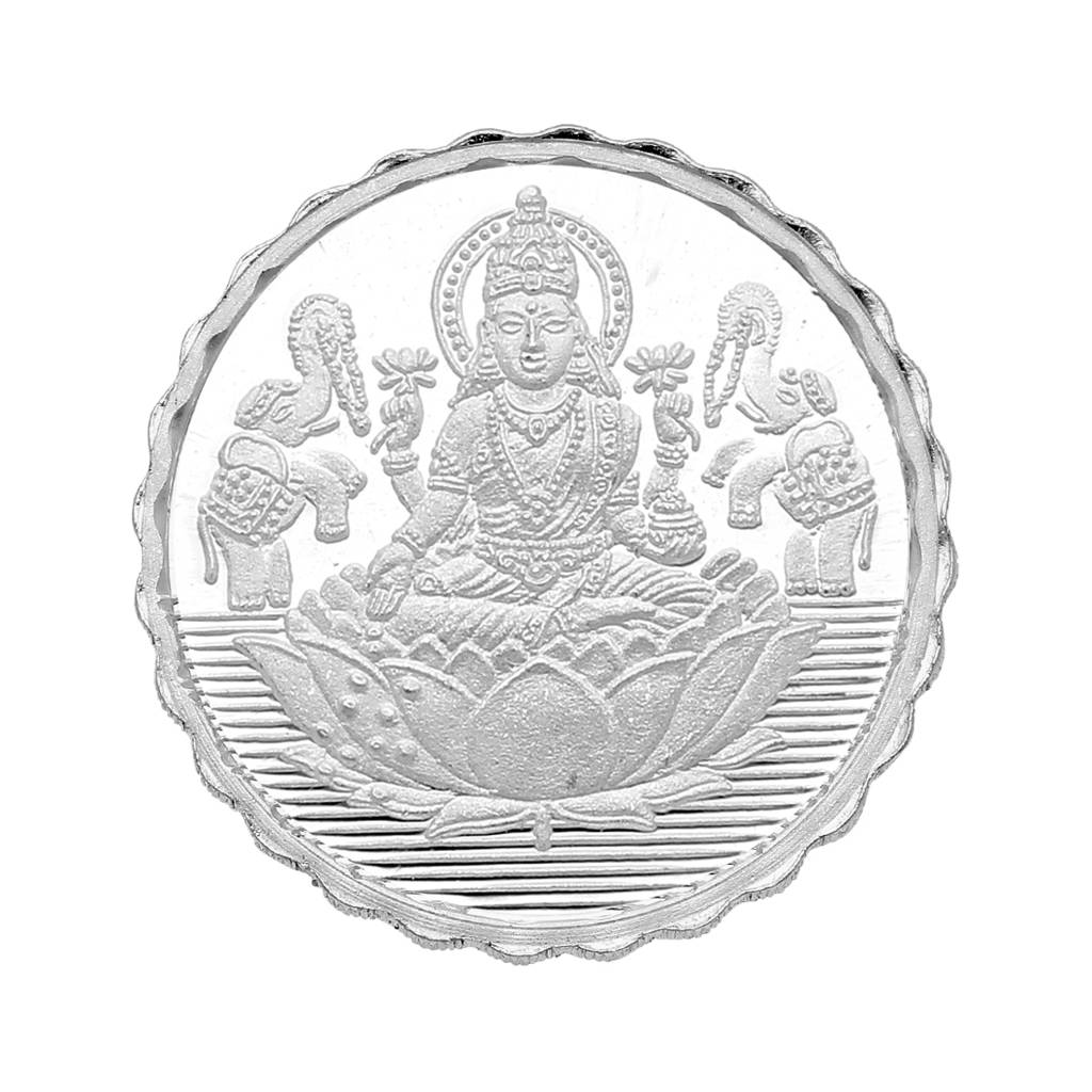 Sri Jagdamba Pearls 10 Grams Lakshmi Silver Coin : SJSC001R99