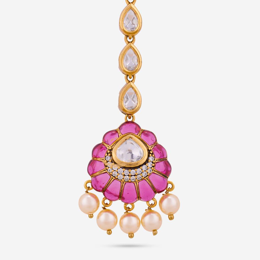 Kushal'S Fashion Jewellery -Plated Ethnic Kundan Maang Tikka -184781 : 441293