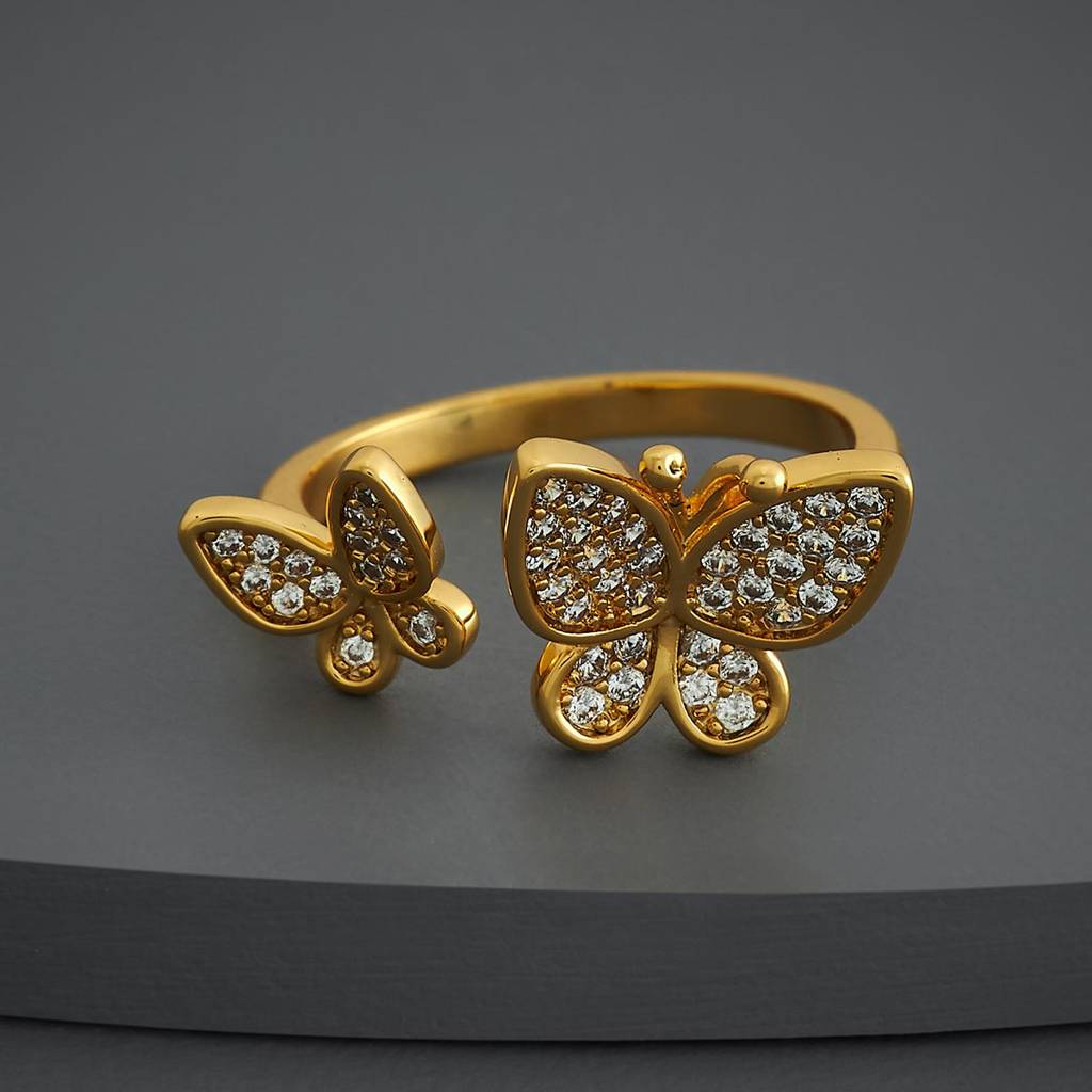 Kushal'S Fashion Jewellery White Gold-Plated Party Trendy Zircon Finger Ring-186750 : 445257