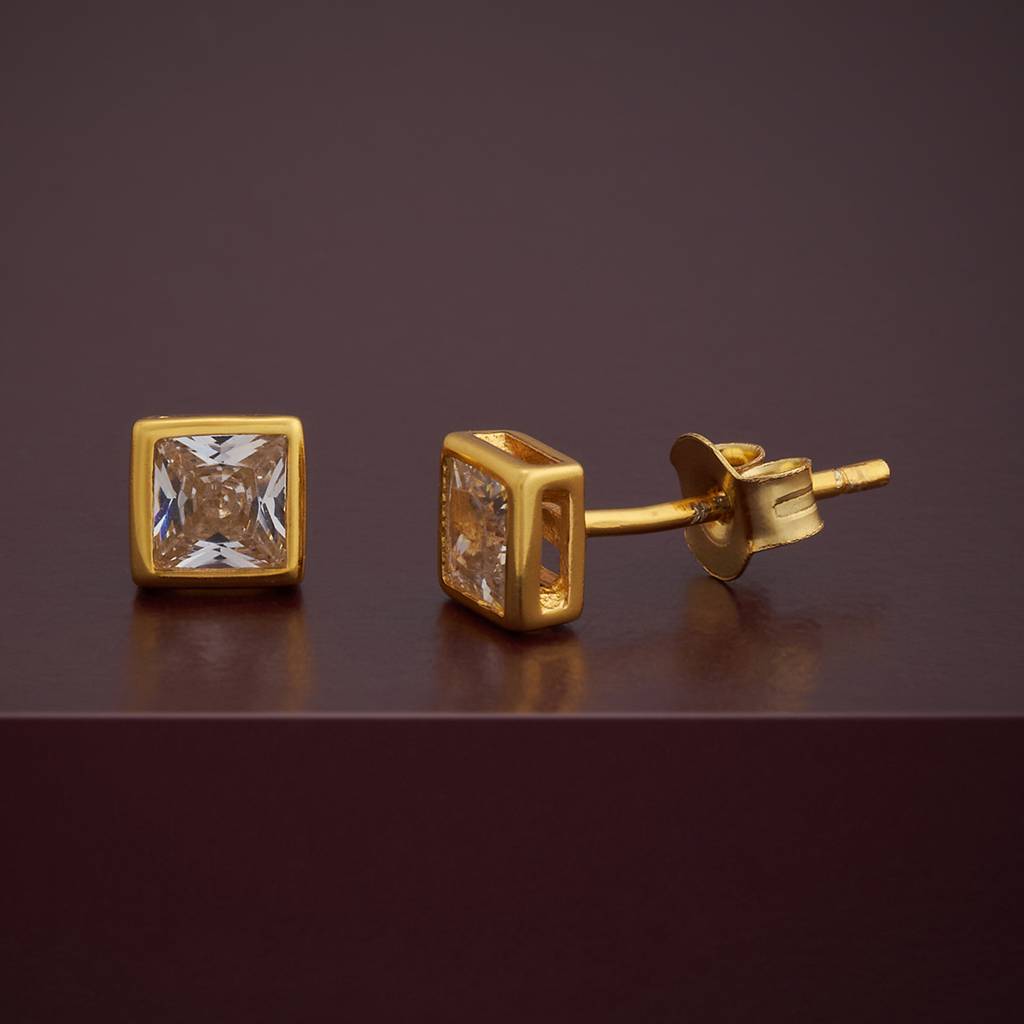 Kushal'S Fashion Jewellery White Gold-Plated Zircon 92.5 Sterling Silver Studs-183237 : 437851