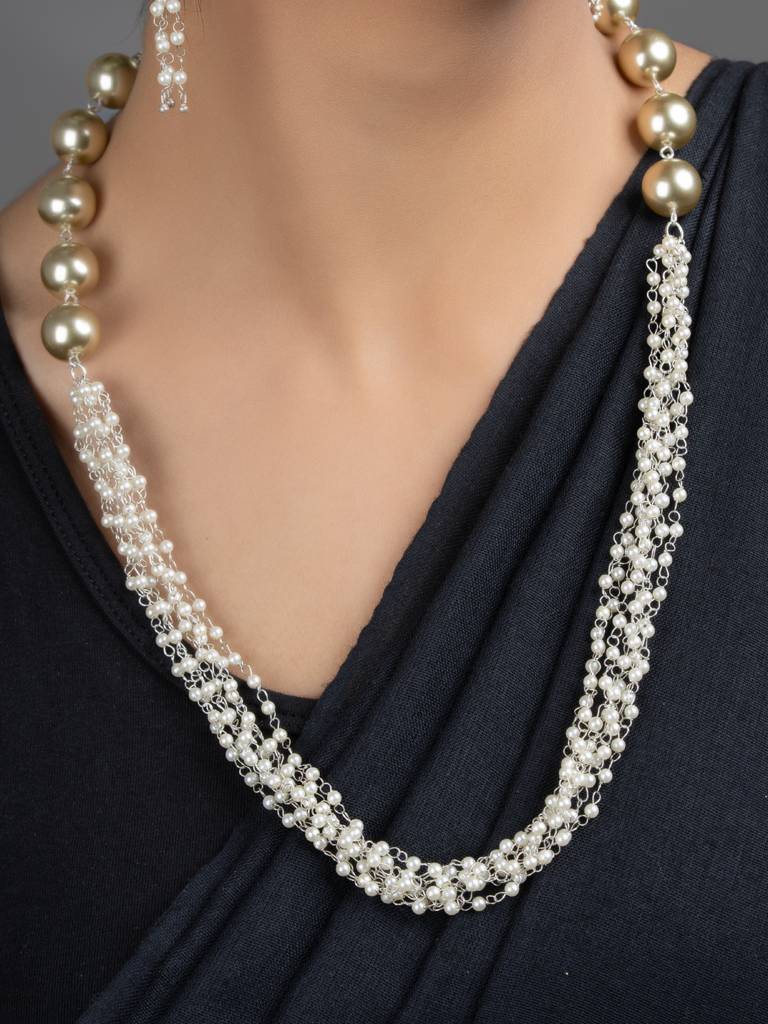 Shell Pearl Chain Necklace Set : LAANP178