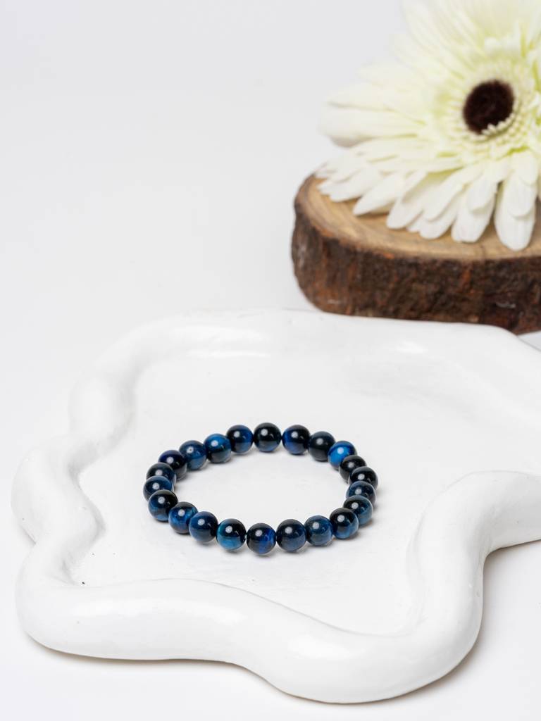 Blue Tiger Eye Bracelet : LAABL106-65-S