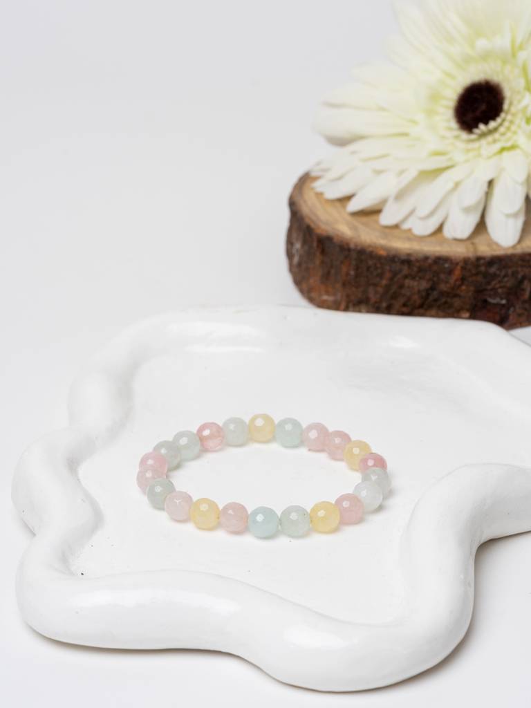 Morganite Quartz Bracelet : LAABL116-65-S