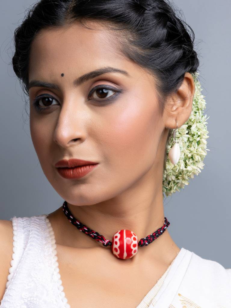 Focal Bead Choker Necklace Set : LAANP147