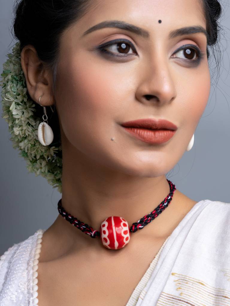 Focal Bead Choker Necklace Set : LAANP147