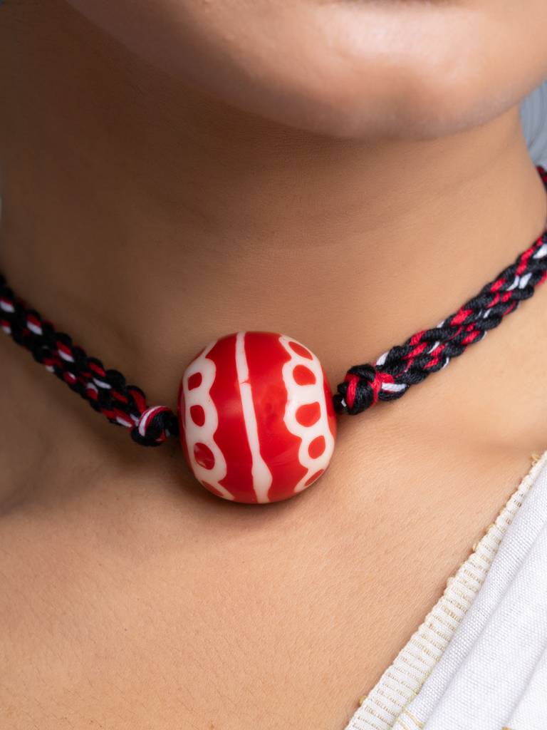 Focal Bead Choker Necklace Set : LAANP147