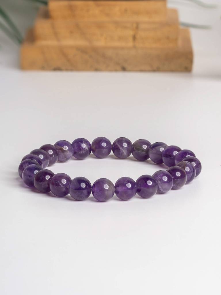 Natural Amethyst Stone Bracelet : LAABL60-65-S