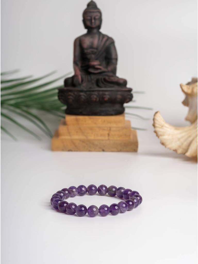 Natural Amethyst Stone Bracelet : LAABL60-65-S