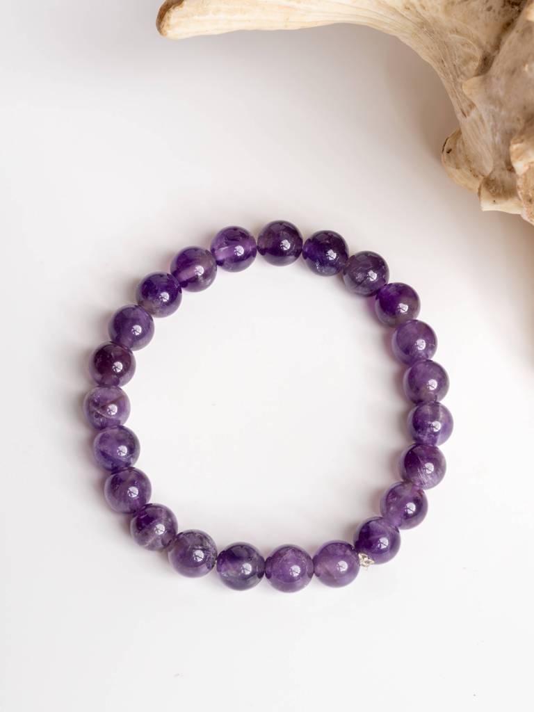 Natural Amethyst Stone Bracelet : LAABL60-65-S