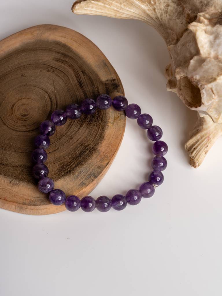 Natural Amethyst Stone Bracelet : LAABL60-65-S