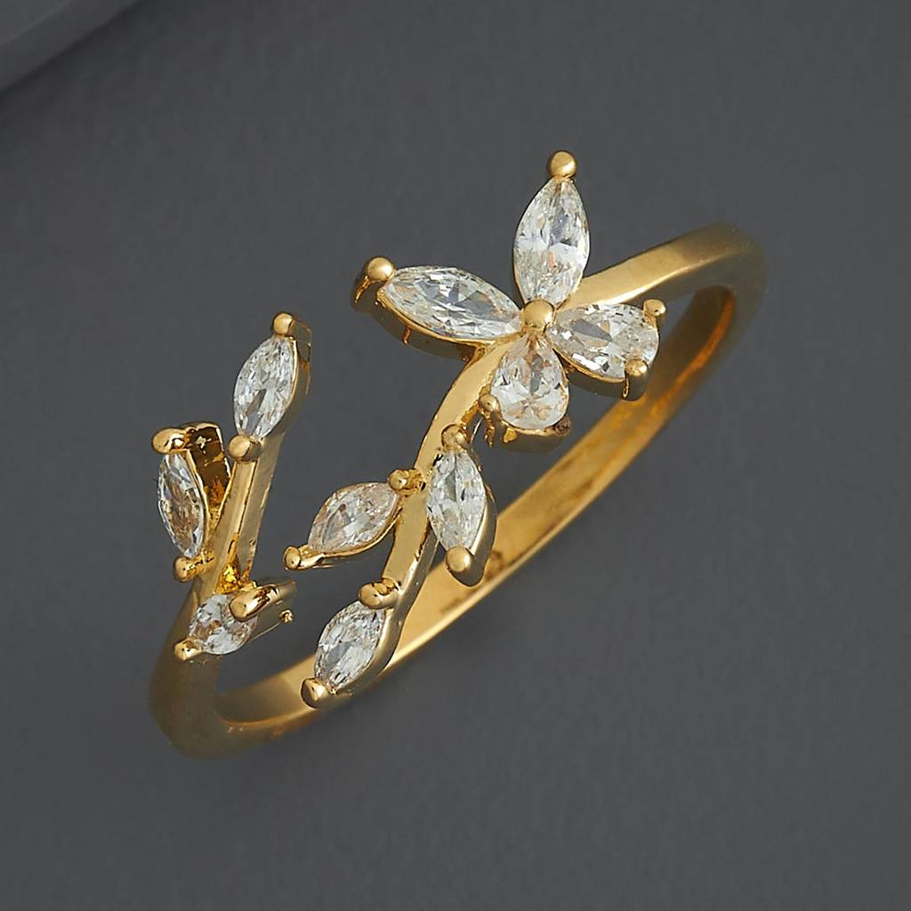 Kushal'S Fashion Jewellery White Gold-Plated Party Trendy Zircon Finger Ring-186813 : 445378