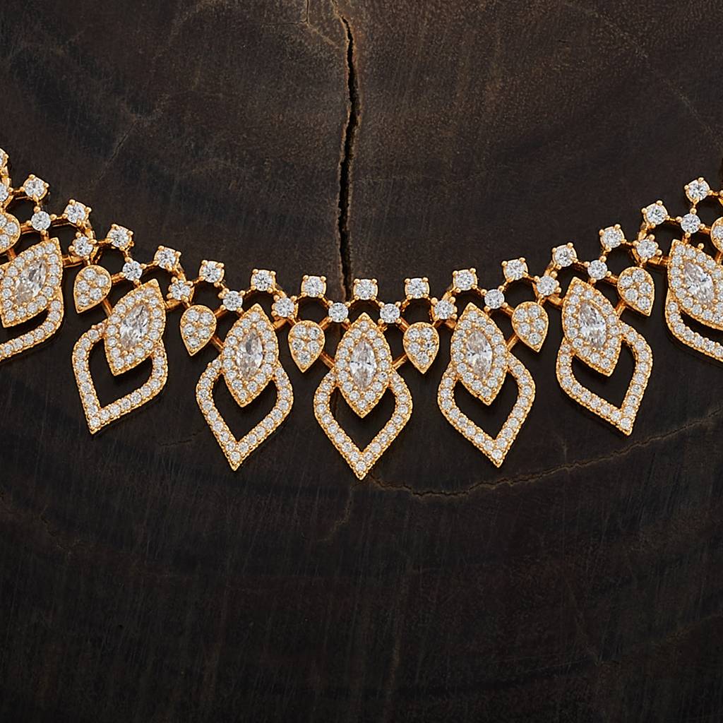Kushal'S Fashion Jewellery Zircon Necklace -170173 : 409540