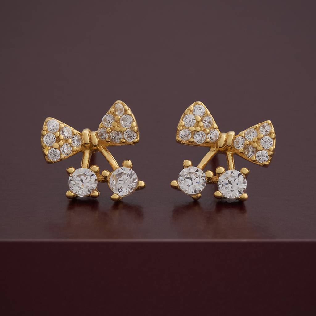 Kushal'S Fashion Jewellery Plated Zircon 92.5 Sterling Silver Studs-183147 : 437310