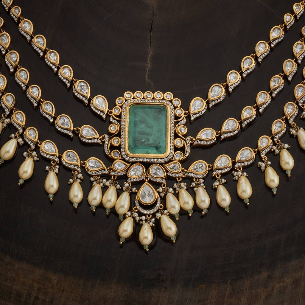 Kushal'S Fashion Jewellery Kundan Necklace -163992 : 401070