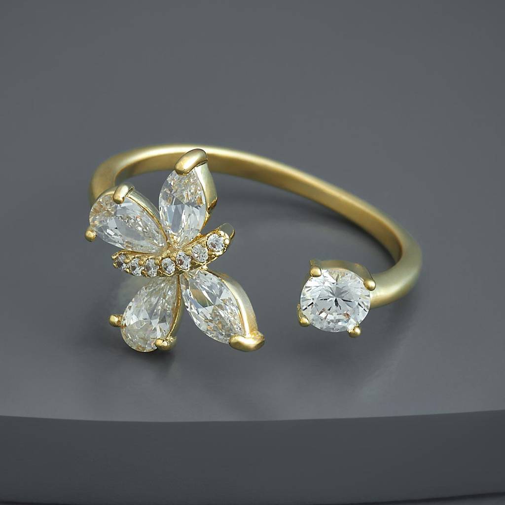 White Gold-Plated Party  Trendy Zircon Finger Ring-443731 : 443731