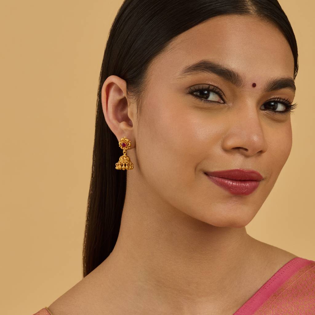 Kushal'S Fashion Jewellery Dome Shaped Jhumkas Earrings-179599 : 429763