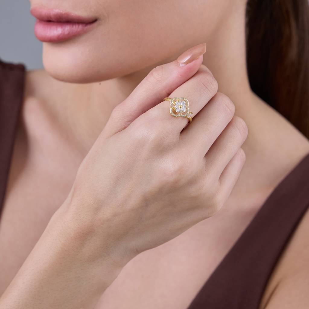 Kushal'S Fashion Jewellery White Gold-Plated Party Trendy Zircon Finger Ring-186749 : 445255