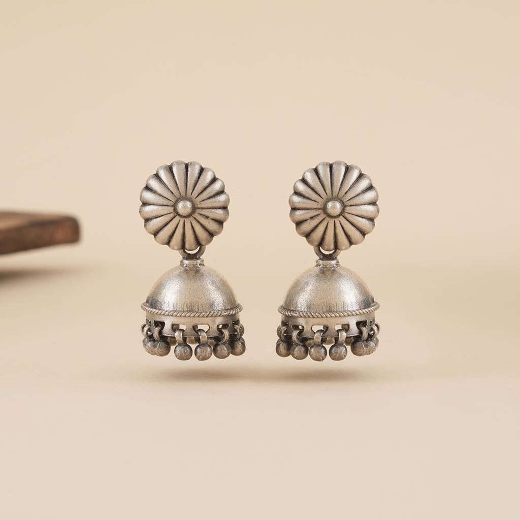 Classic Silver Jhumka : SSE829