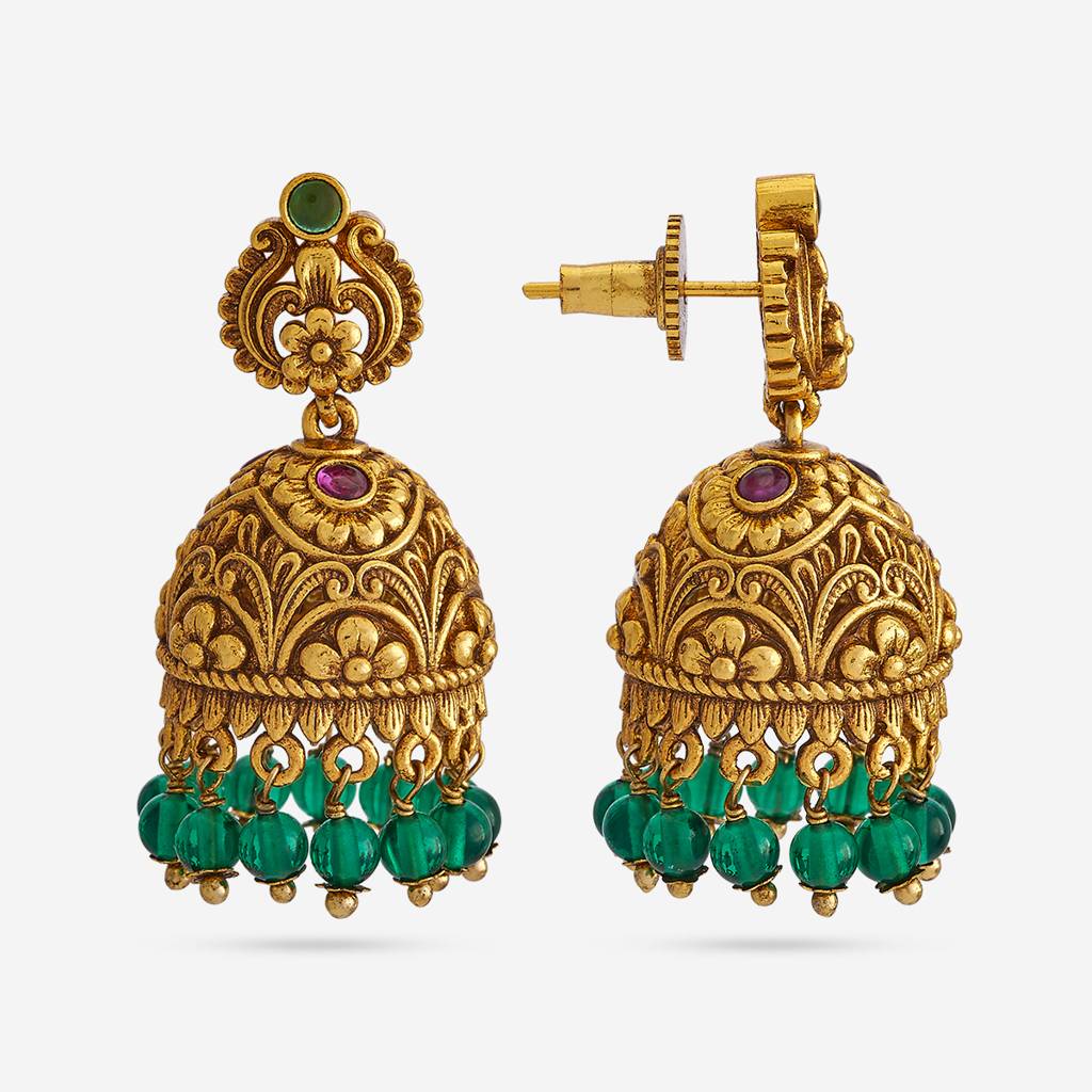 Kushal'S Fashion Jewellery Plated Ethnic Antique Jhumkas-185668 : 442849