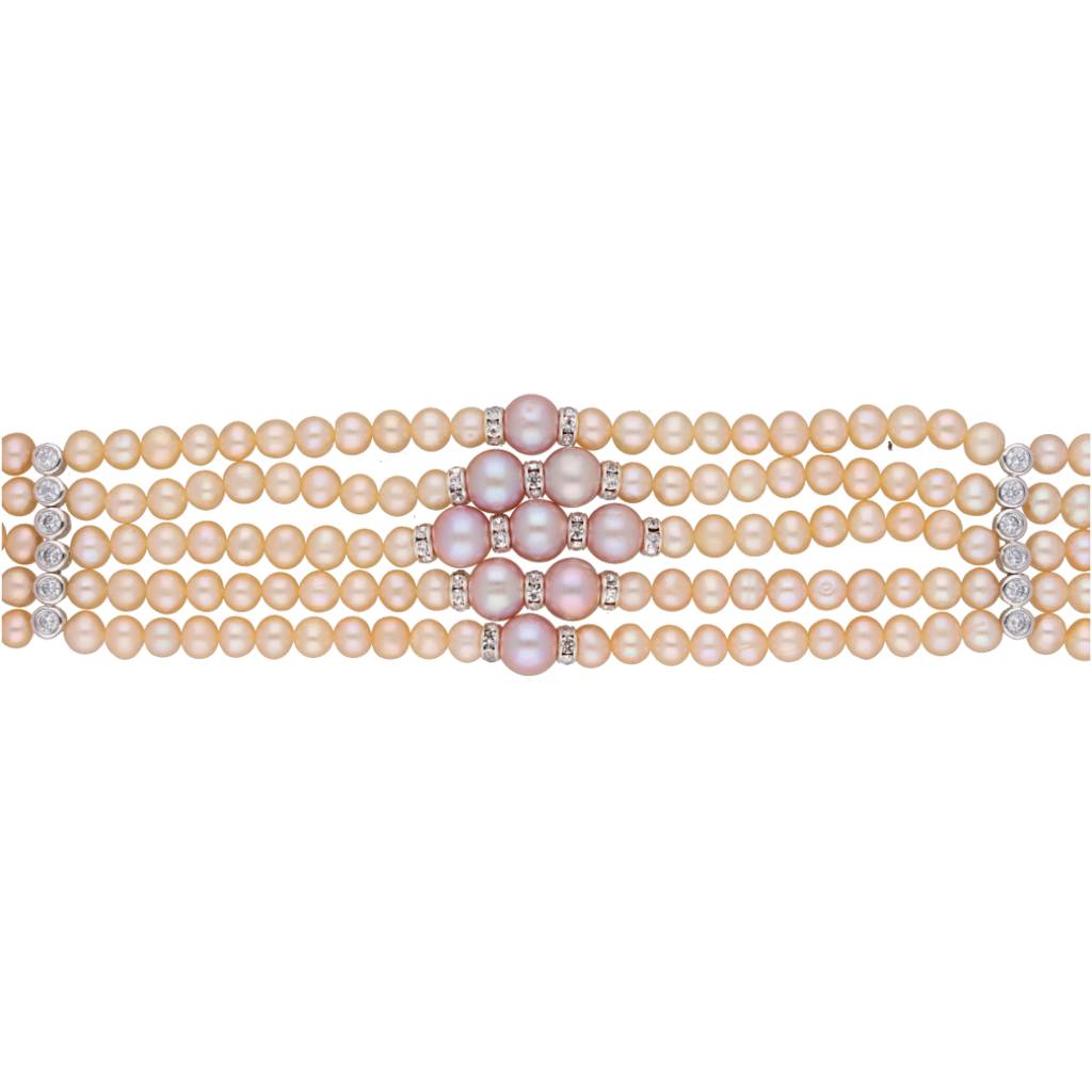Jaahnavi 5 Lines Round Pearl Choker : JPAU-21-289
