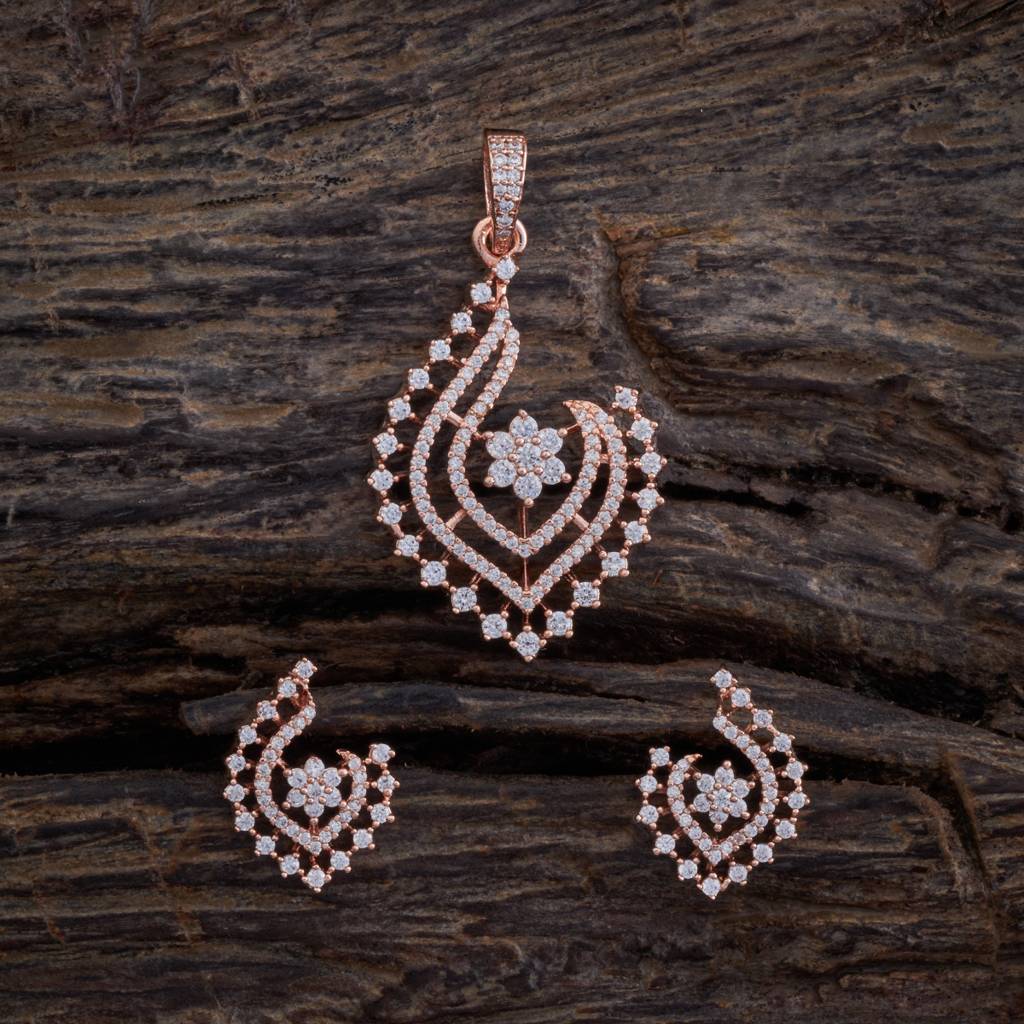 Kushal'S Fashion Jewellery -Plated Party Zircon Pendant & Earring Set -172769 : 413350