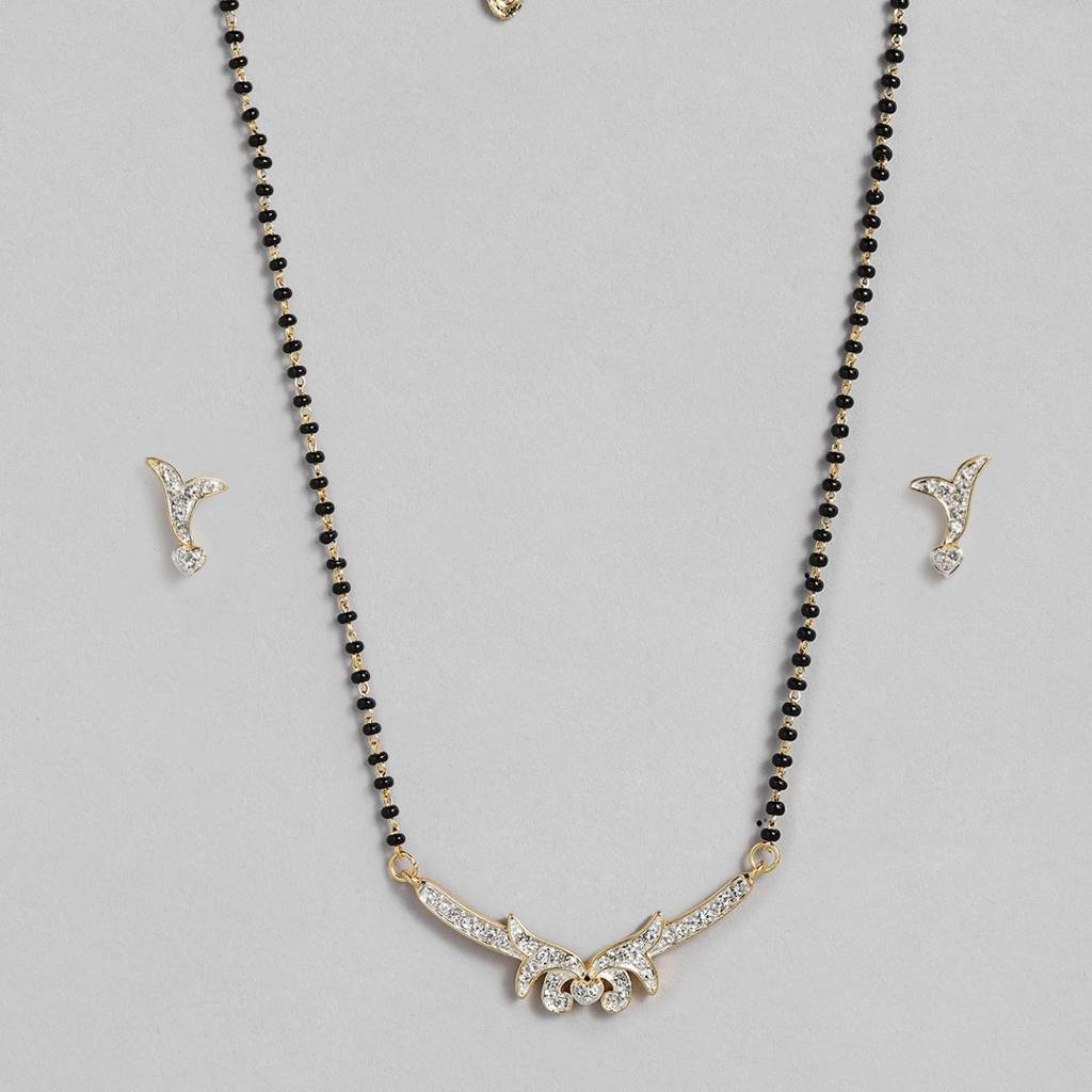Estele Gold & Rhodium Plated Shimmering Mangalsutra Necklace Set For Women. : EMS13080038NKER