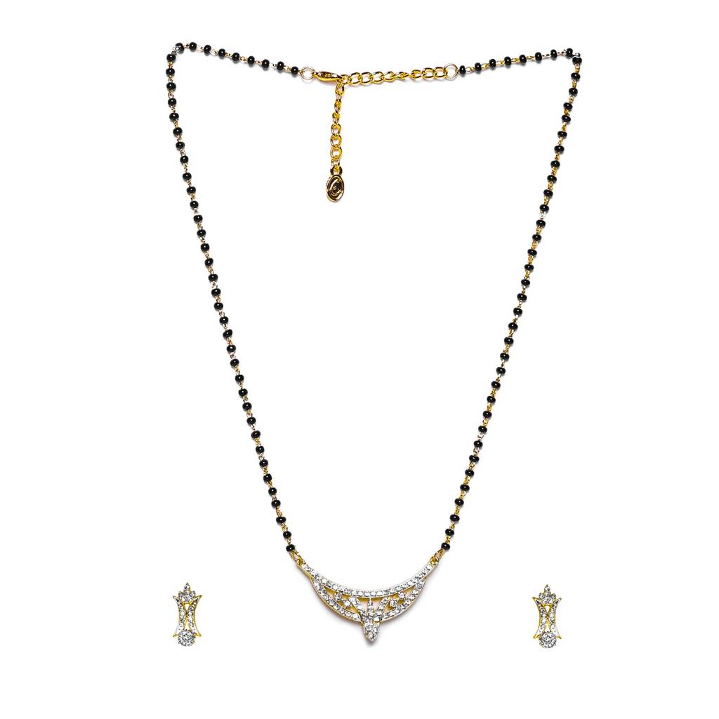 Estele Gold & Rhodium Plated Magnificent Mangalsutra Necklace Set For Women : EMS13080054NKER