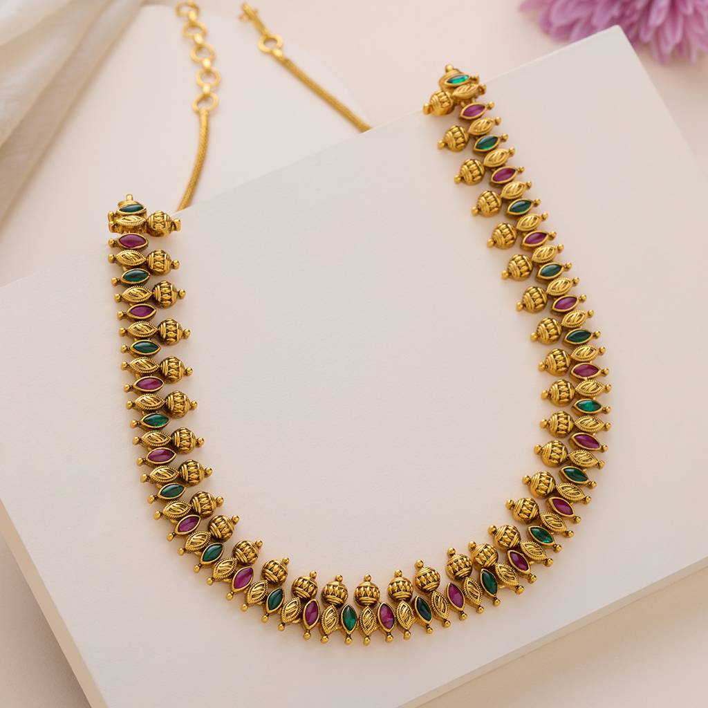 Kushal'S Fashion Jewellery Ethnic Copper Antique Necklace-163657 : 393565