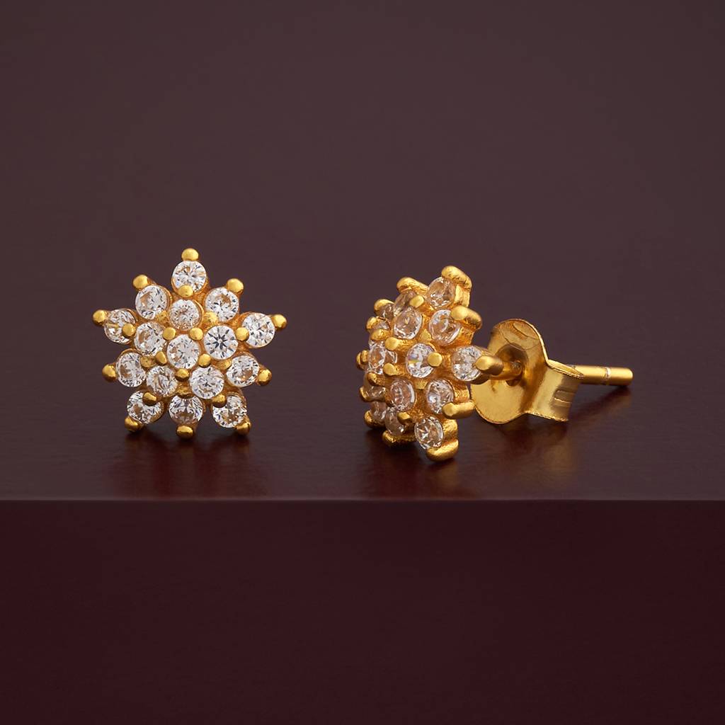 Kushal'S Fashion Jewellery Plated Zircon 92.5 Sterling Silver Studs-183132 : 437418