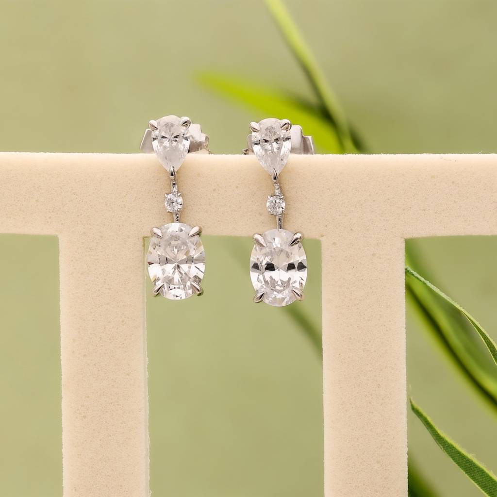 925 Silver Stylish Drop Dangle Earrings For Women : SE_000565