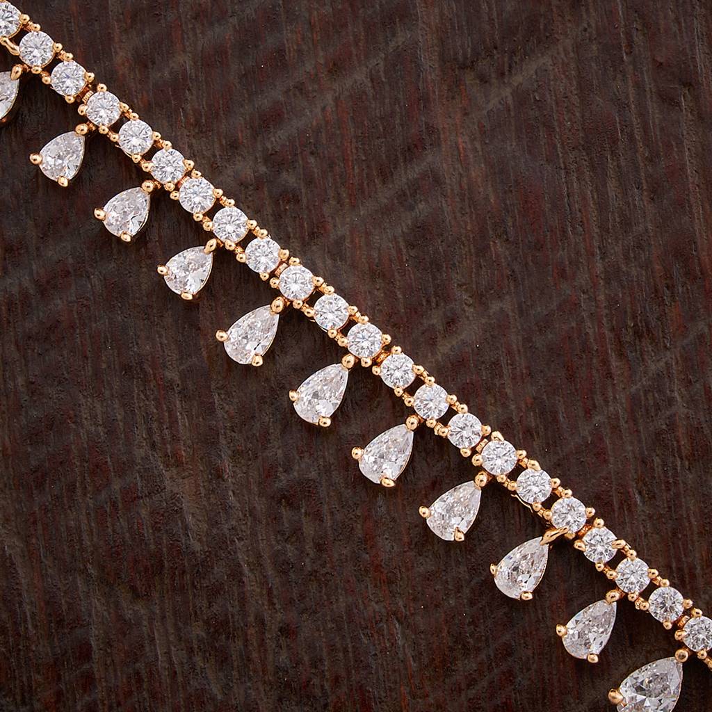 Kushal'S Fashion Jewellery White Gold-Plated Party Zircon Matil-157115 : 384514