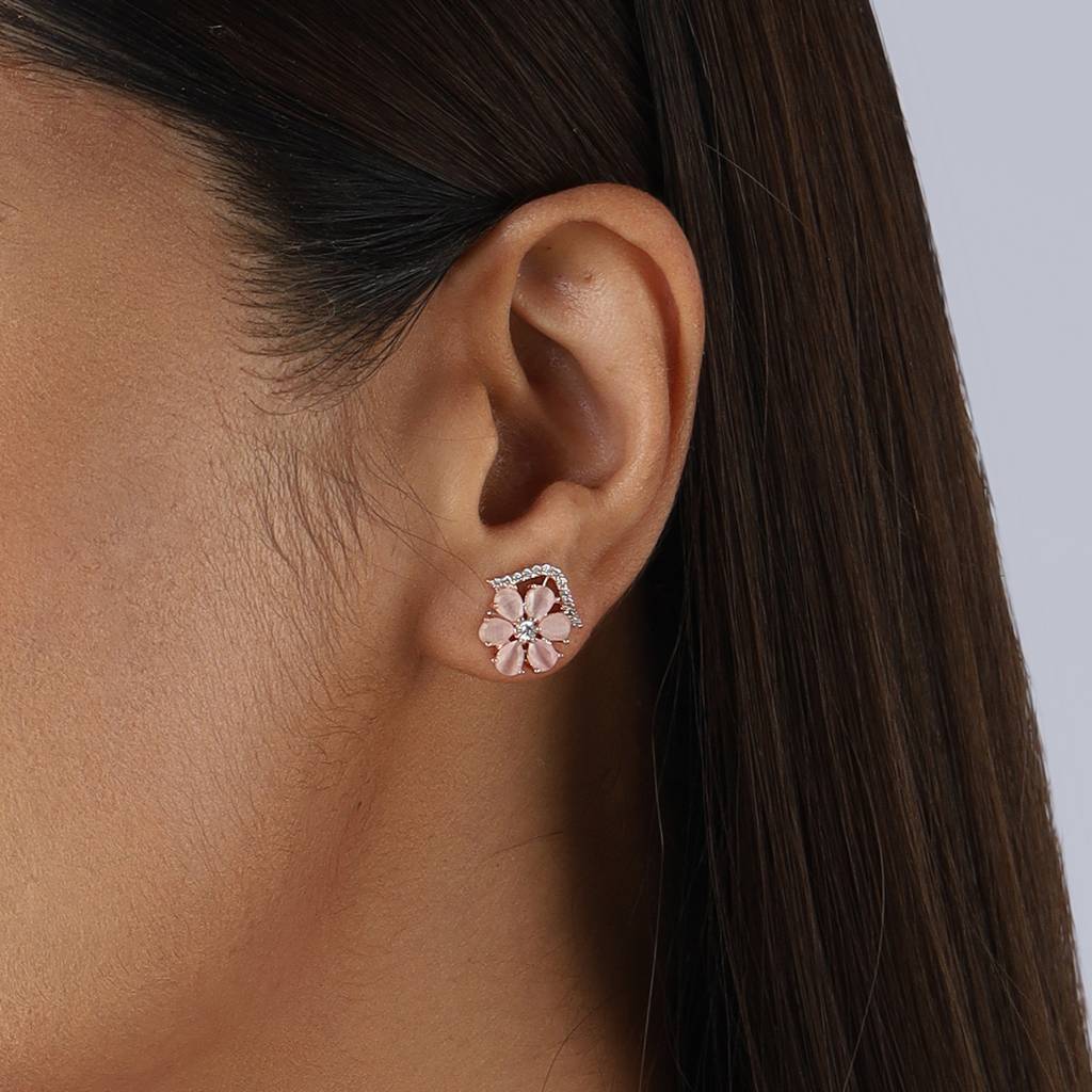 Mint Rose Gold-Plated Party Zircon Studs-388837 : 388837