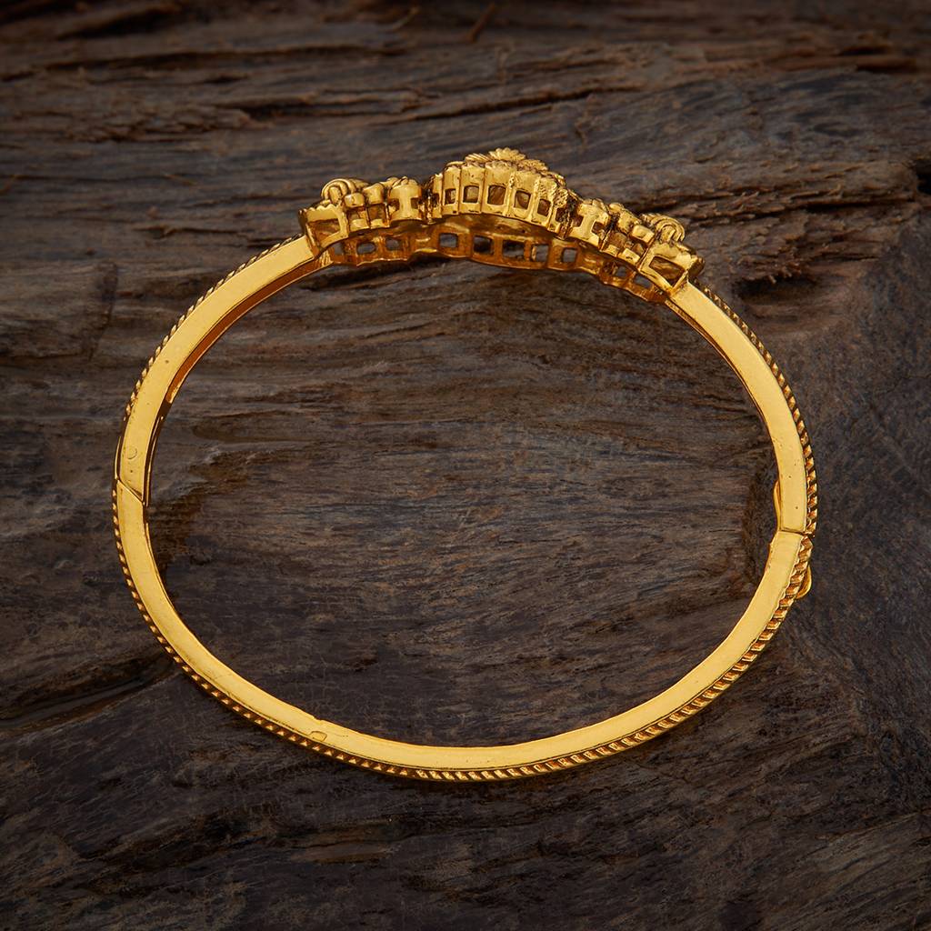 Kushal'S Fashion Jewellery Green Gold-Plated Ethnic Antique Kada -452519 : 452519