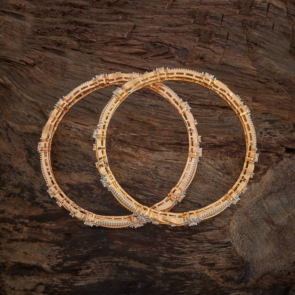 Kushal'S Fashion Jewellery-Plated Party Zircon Bangle-182665 : 436160