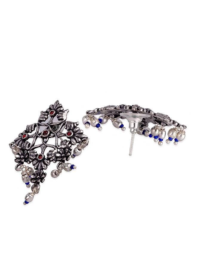Arabian Nights Antique Oxidized Silver Brass Earrings : 8905124424447